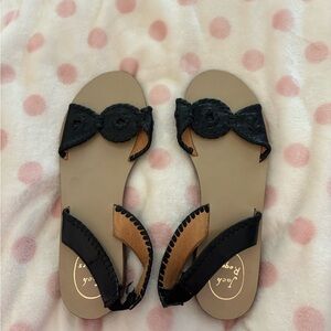Jack Rogers Black Liliana Women's Sandals 9.5